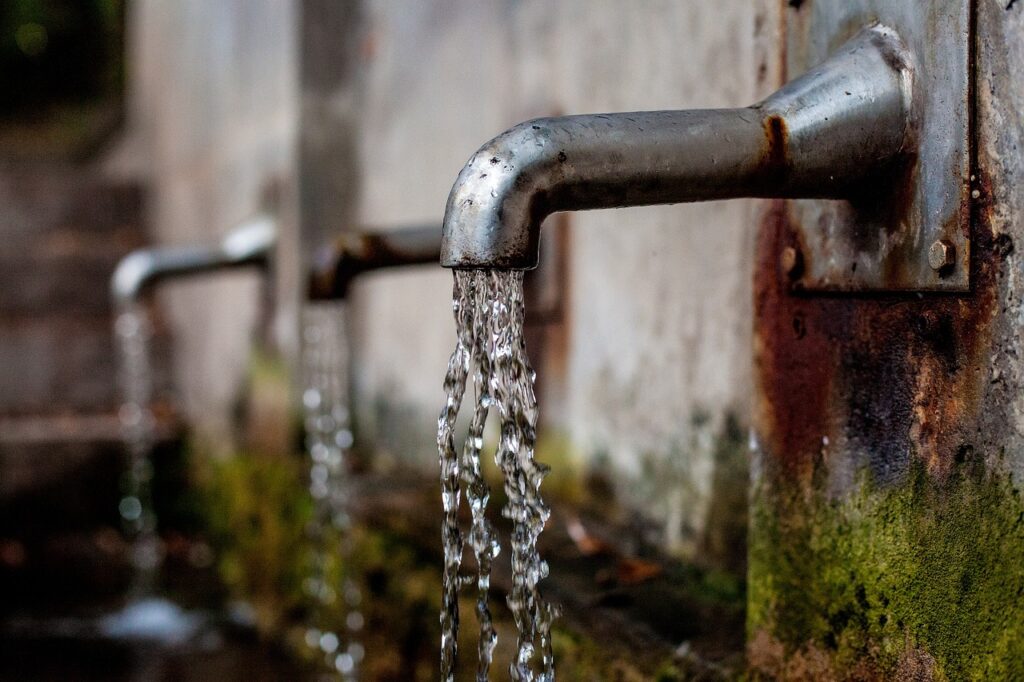 faucet, fountain, water